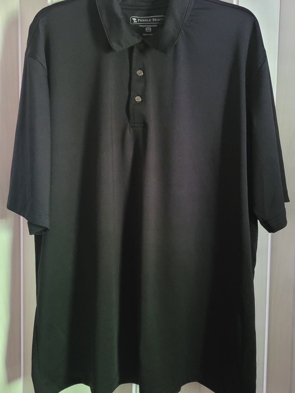 Pebble Beach Men’s Black Polo with Three-Button Placket